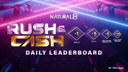 Bảng xếp hạng hàng ngày Rush & Cash $50,000.






